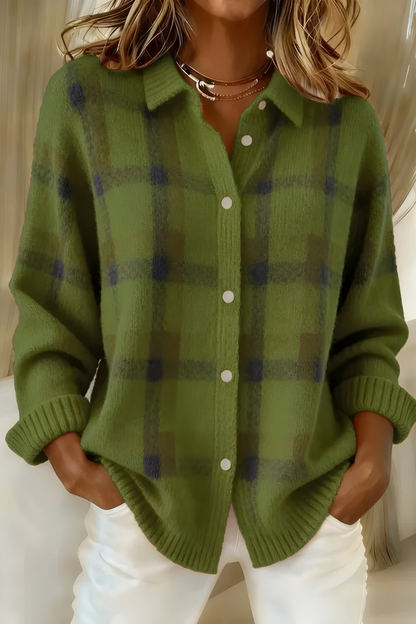 Ainsley™ | Soft Checked Cardigan