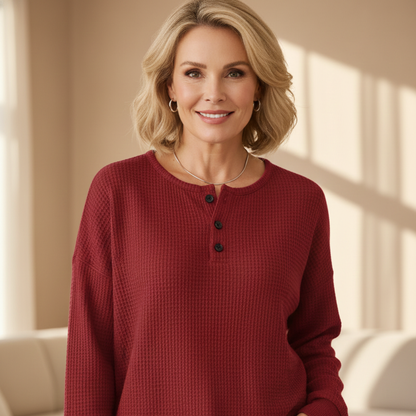 Anne™ | Casual sweatshirt with buttons