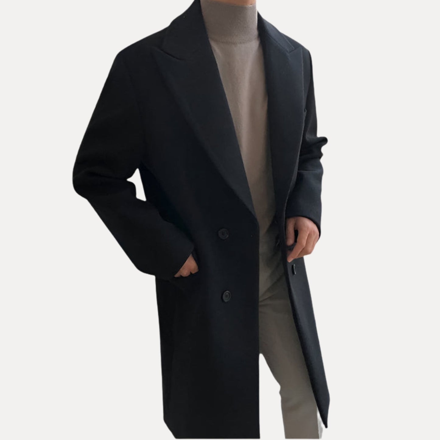 ELM & IVORY | Elegant Double-Breasted Men's Coat