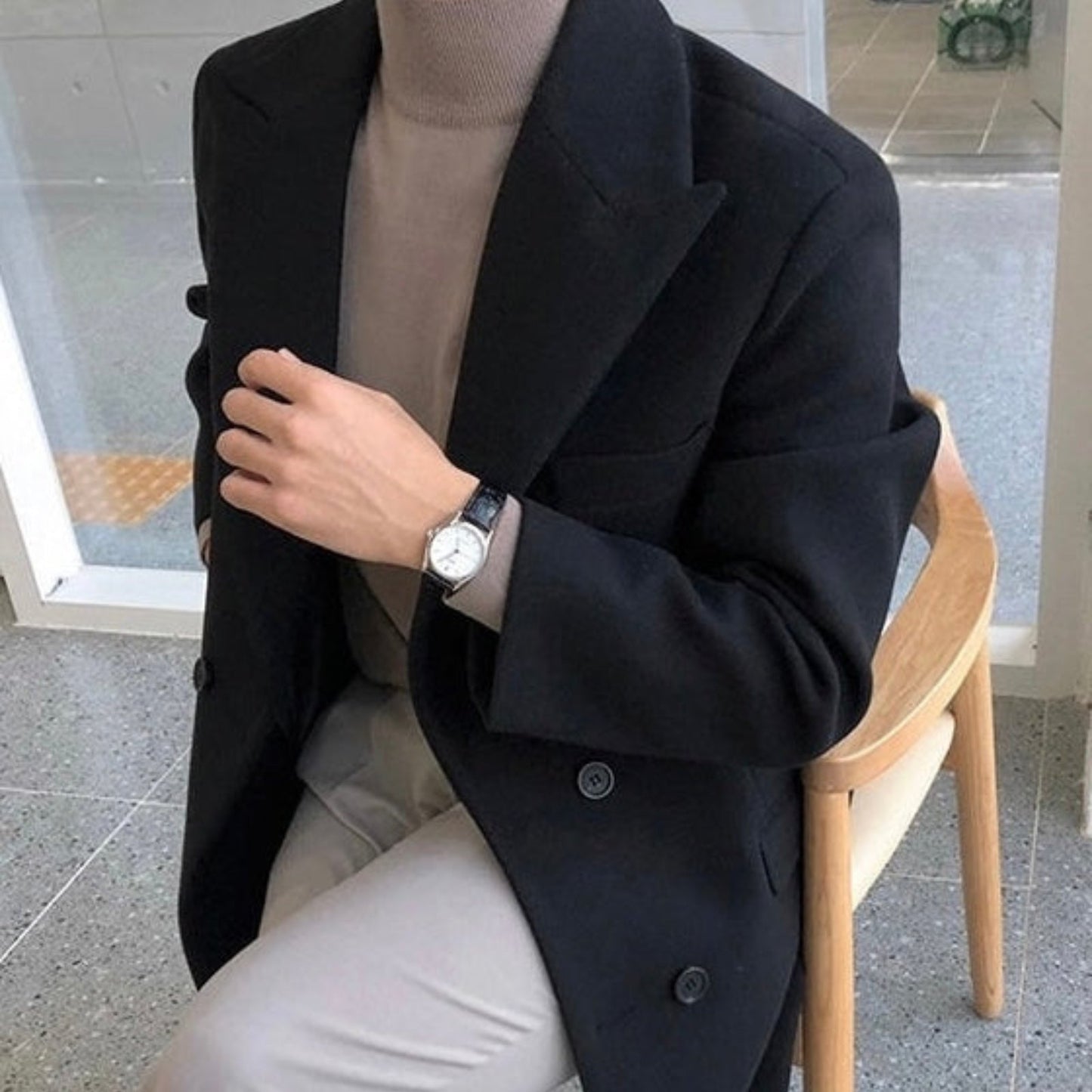 ELM & IVORY | Elegant Double-Breasted Men's Coat