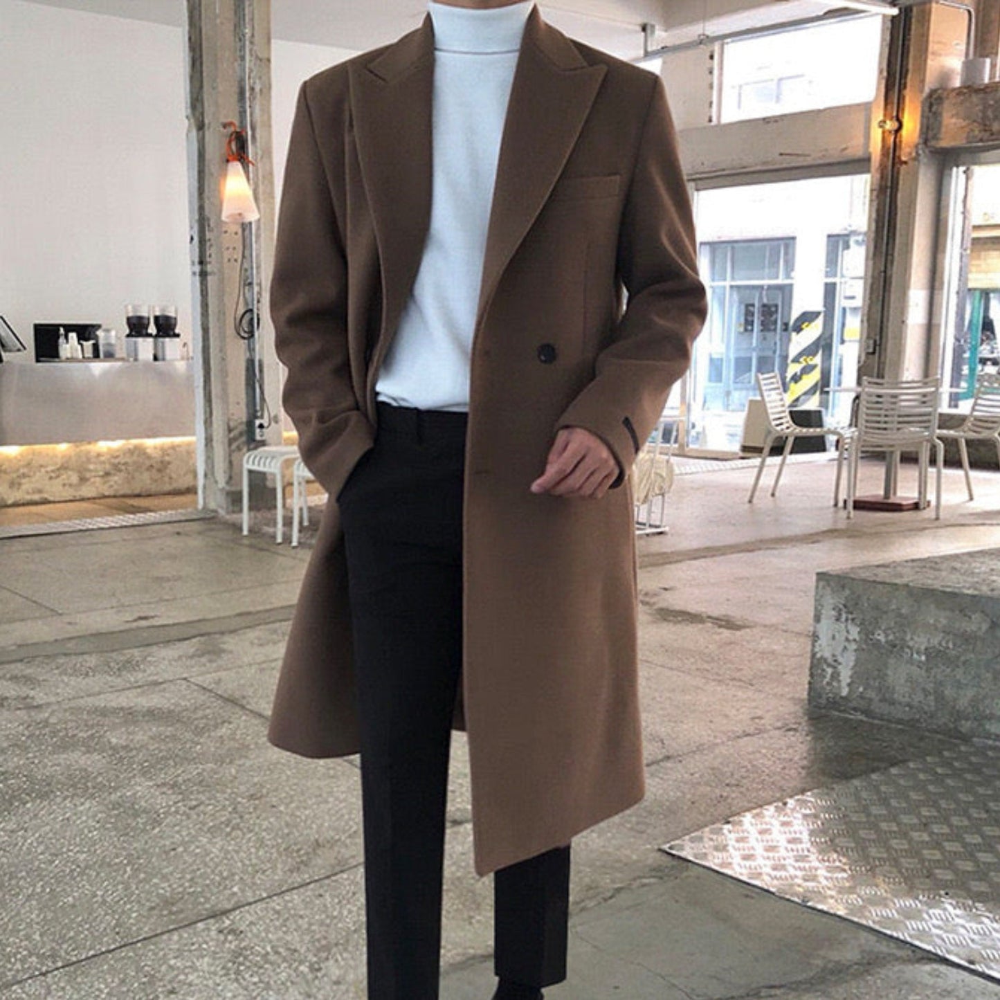 ELM & IVORY | Elegant Double-Breasted Men's Coat