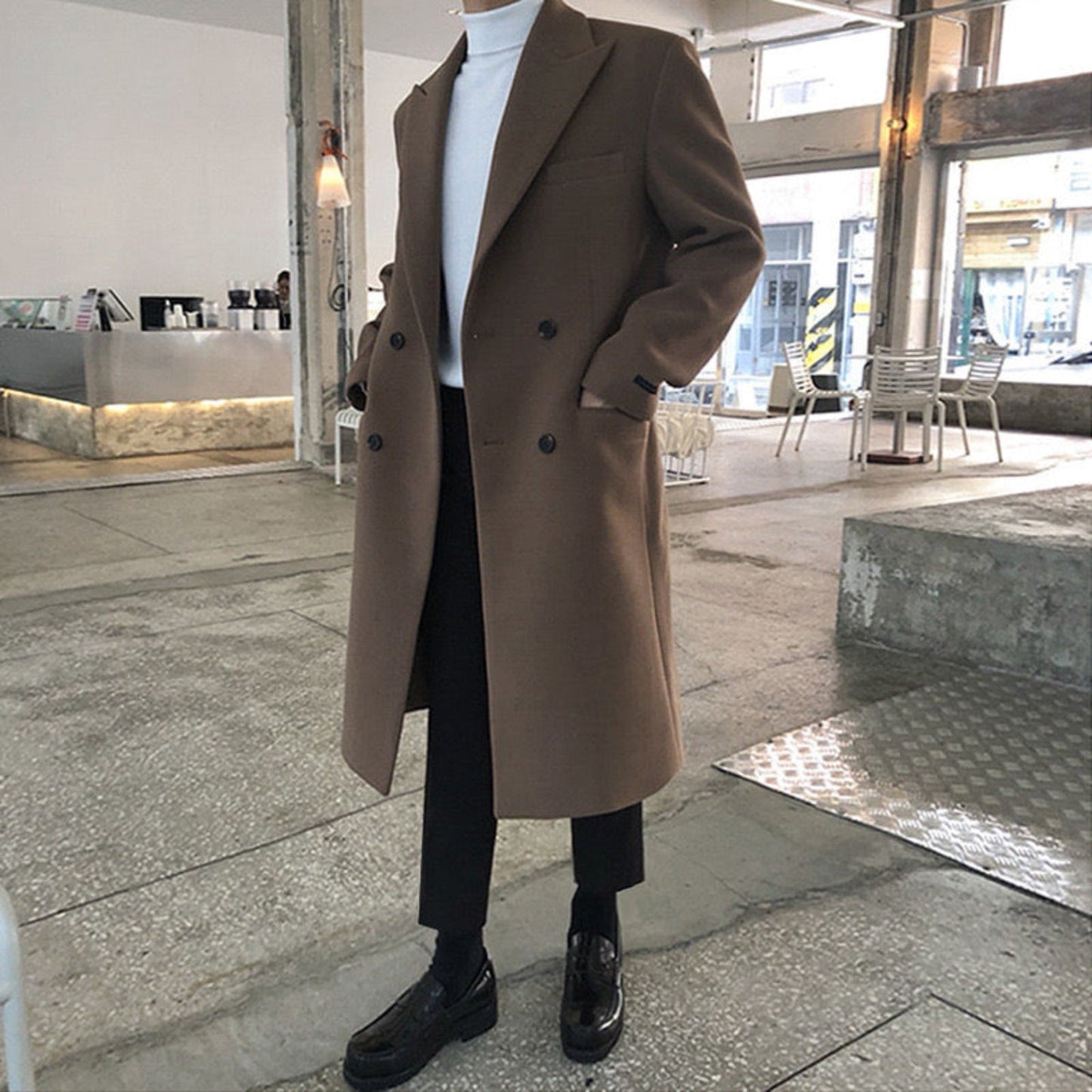 ELM & IVORY | Elegant Double-Breasted Men's Coat