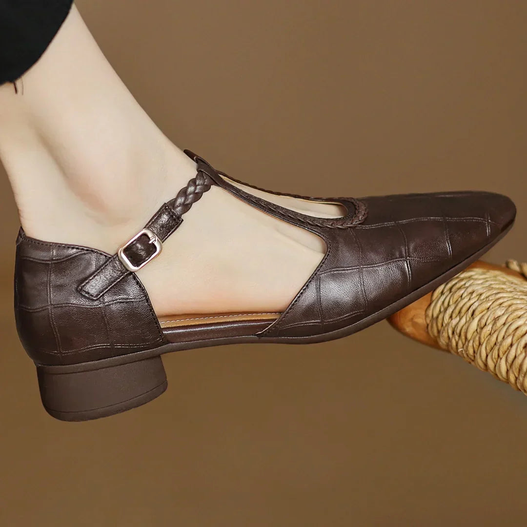 Eloise™ | Elegant T-Strap Flats