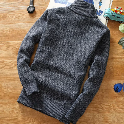 Isaac | Warm knitted zipped jumper