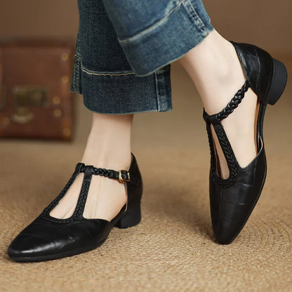 Eloise™ | Elegant T-Strap Flats