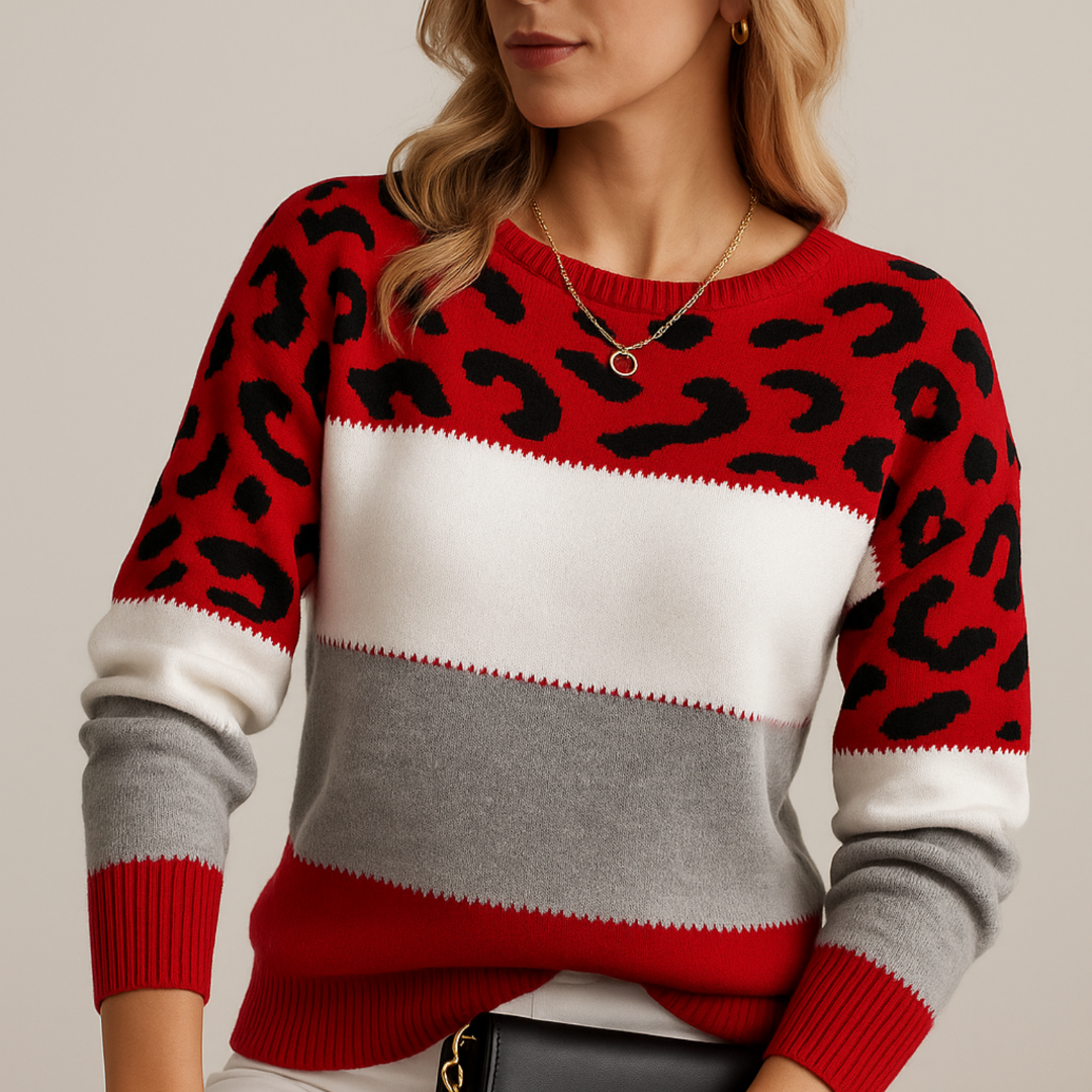 Heidi™ | Elegant leopard print jumper
