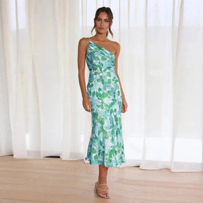Daniella | Asymmetrical Maxi Dress with Floral Pattern
