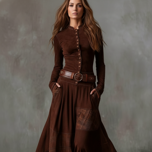 Blair™ | Soft Suede Belted Dress