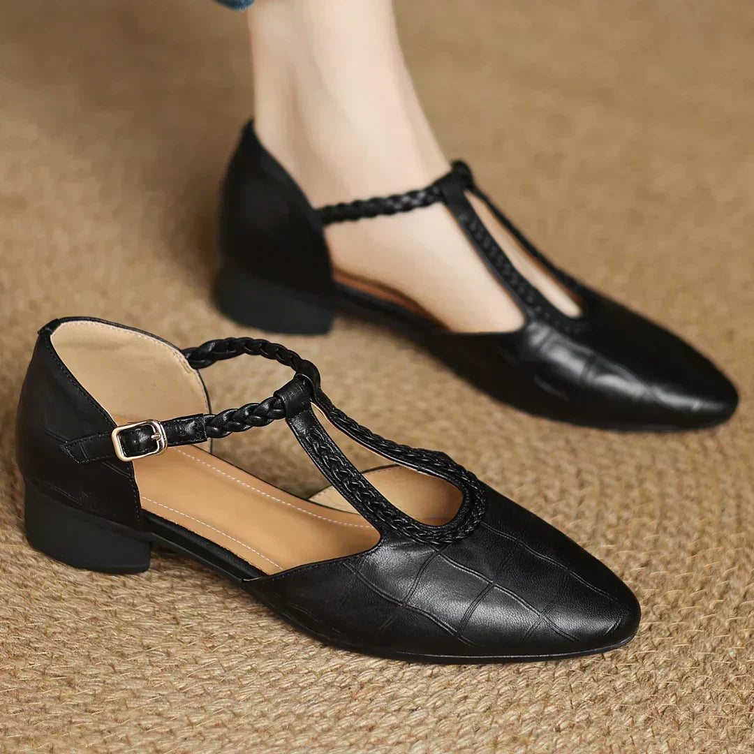 Eloise™ | Elegant T-Strap Flats
