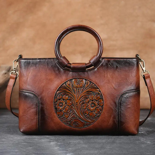 Mary | Vintage Handbag with Elegant Relief Detailing