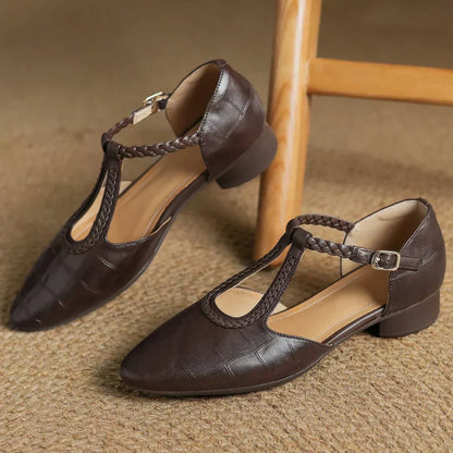 Eloise™ | Elegant T-Strap Flats