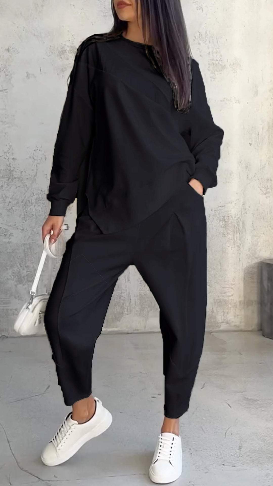 Naomi | Two-piece set with round neckline and long sleeves