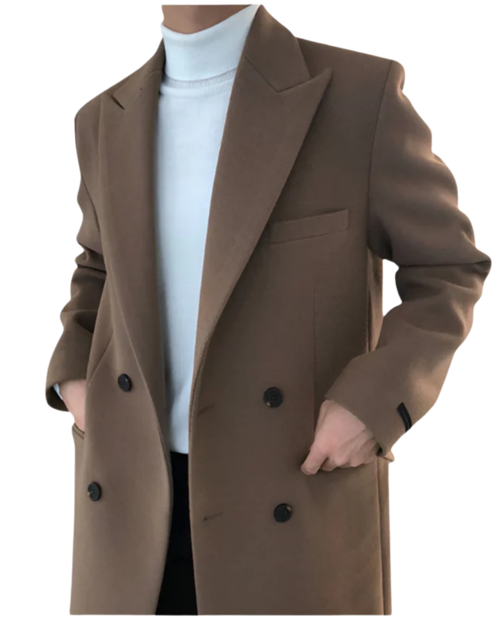 ELM & IVORY | Elegant Double-Breasted Men's Coat